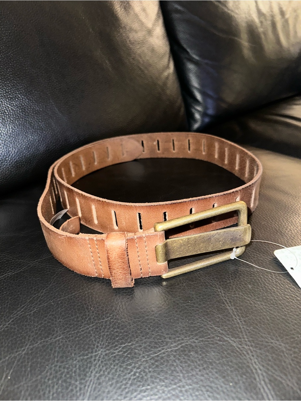 Free People Genuine Leather Brown Belt in shade Mocha - Premium Buff Leather